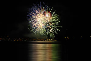 NYE Darwin Fireworks over the water