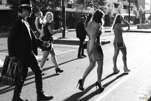 NYE party strutting